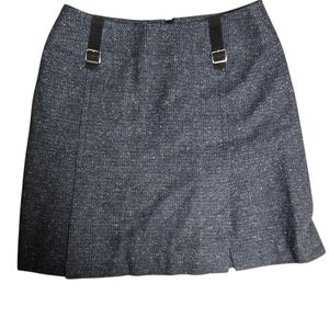 Willi Smith Gray Wool Tweed Pencil Skirt Size 14 Made In Italy